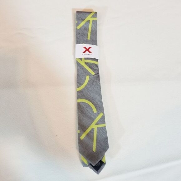 Calvin Klein Grey & Green CK Tie - Picture 2 of 4